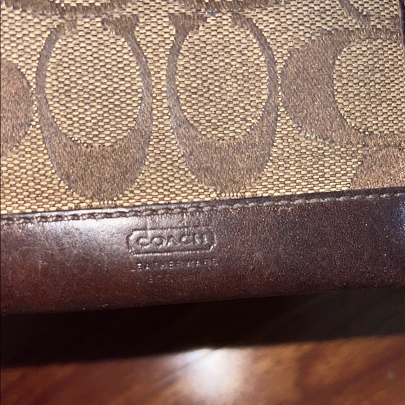 Coach Brown Signature Keychain Pouch - Picture 3 of 6